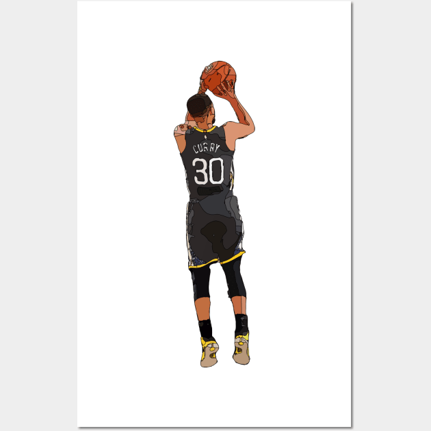 Stephen Curry 3-Point Shot Wall Art by Playful Creatives